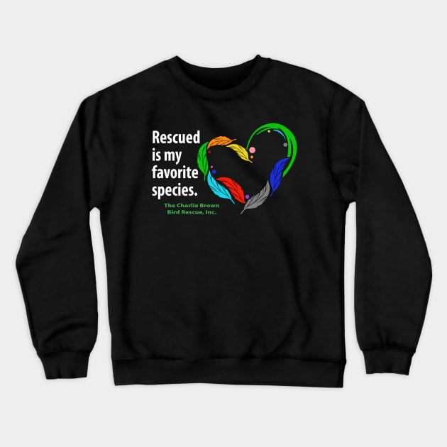 CB feather heart -- white type Crewneck Sweatshirt by Just Winging It Designs